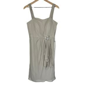 JJ’s House Formal Dress Silver Taupe with matching cardigan size 8